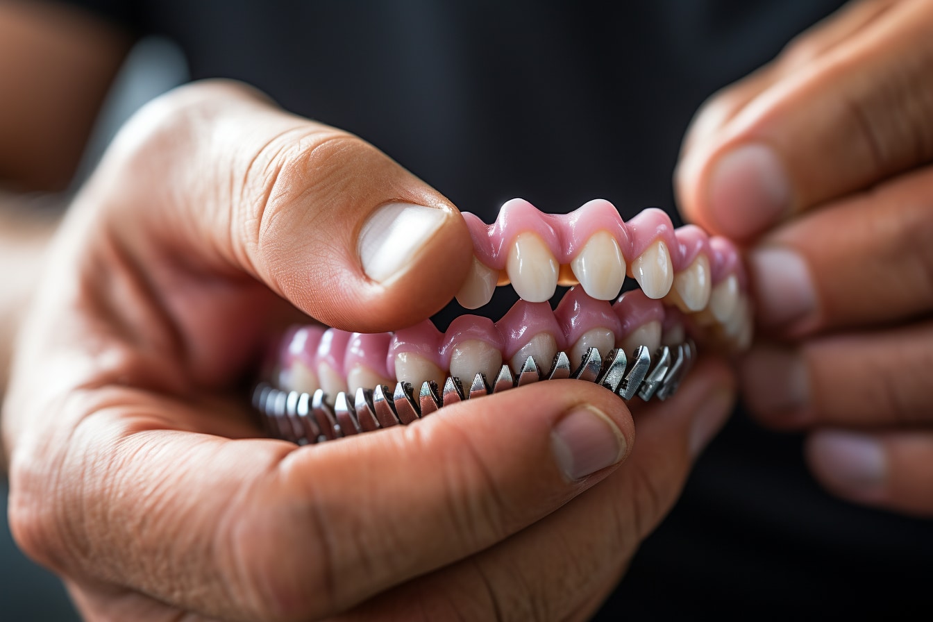 bridge sur implant : illustration d'un bridge sur implant dentaire moderne