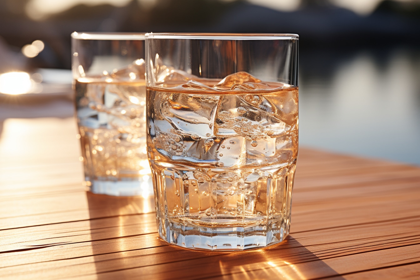 eau magnétisée : verre d'eau claire avec des effets lumineux symbolisant la magnétothérapie