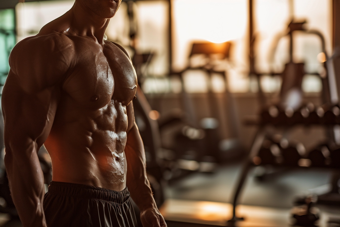 sèche en musculation : silhouette musclée en phase de définition