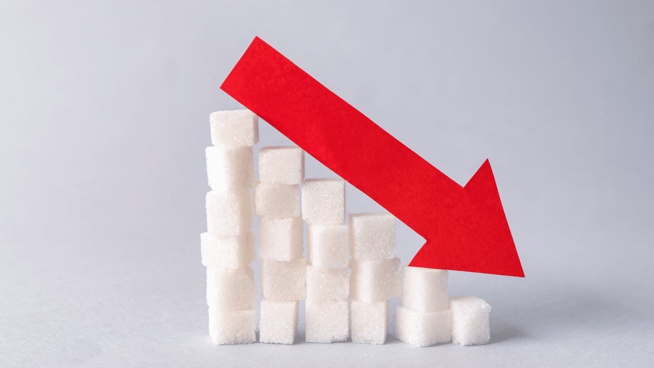 consommation de sucre : illustration de sucre et aliments sains