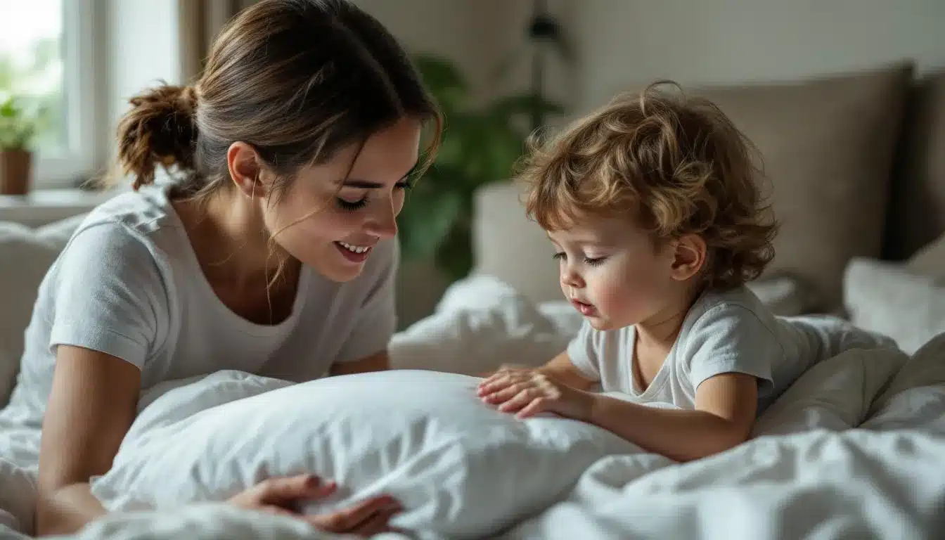 oreiller mémoire de forme : oreiller en mousse viscoélastique posé sur un lit