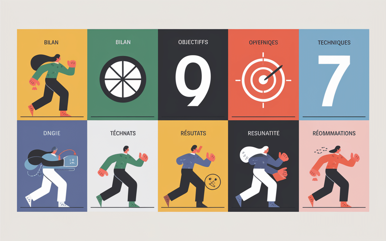 7 blocs essentiels compte rendu kine infographie simple