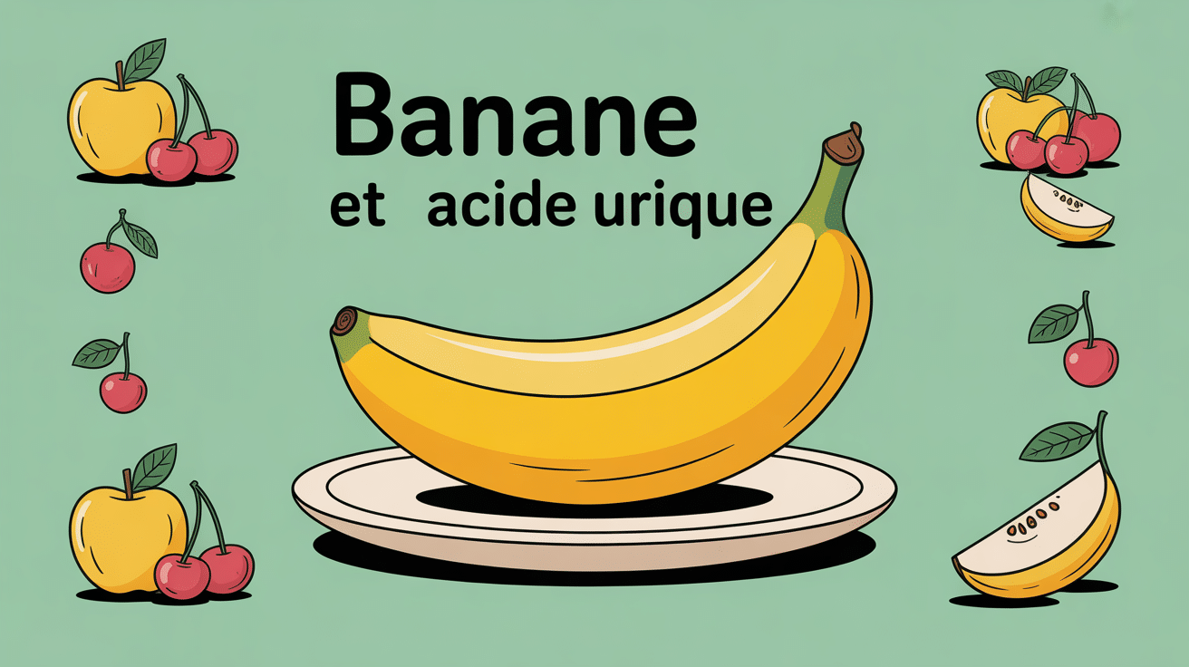 Banane saine et fruits pauvres en purines pour acide urique