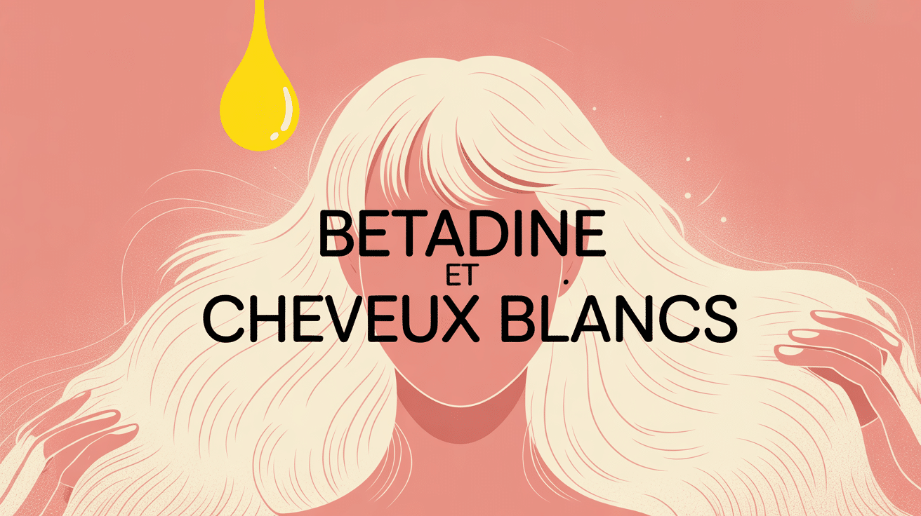 Cheveux blancs tachés goutte de bétadine jaune
