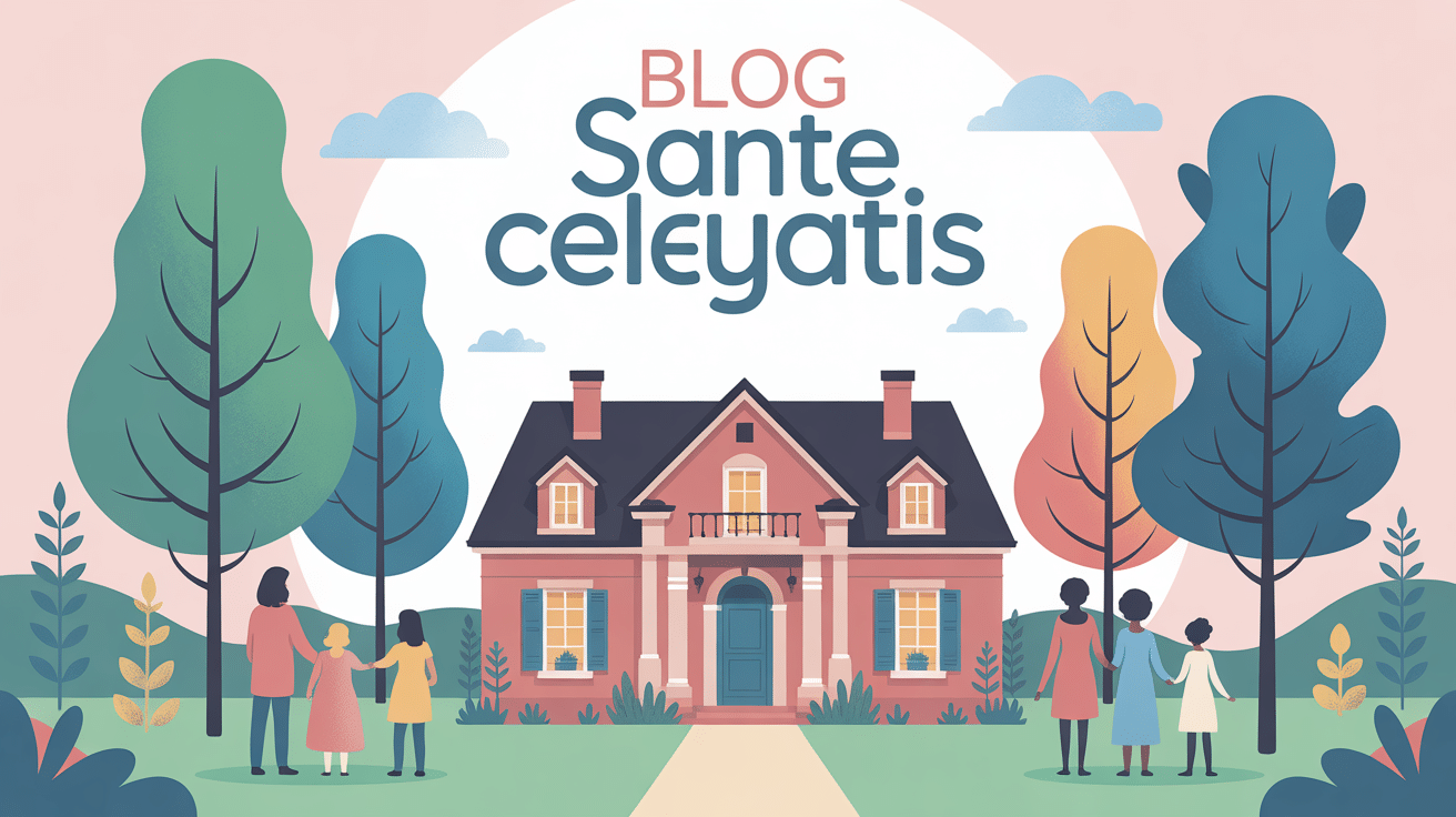 Illustration maison famille multi-generation blog sante Celyatis