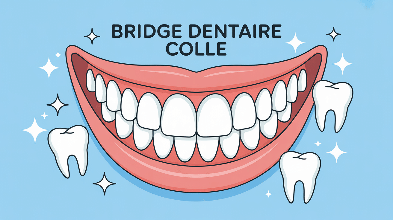 illustration bridge dentaire colle sourire