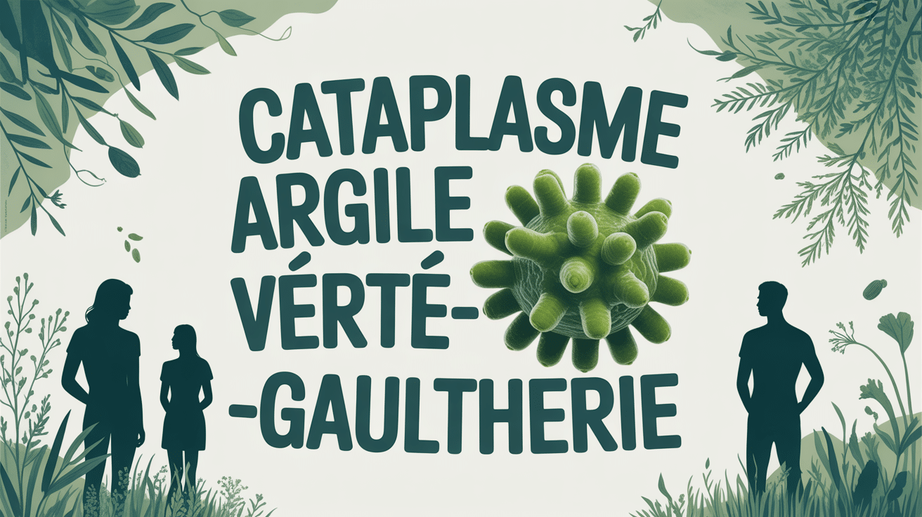 Vue stylisee cataplasme argile verte gaultherie application