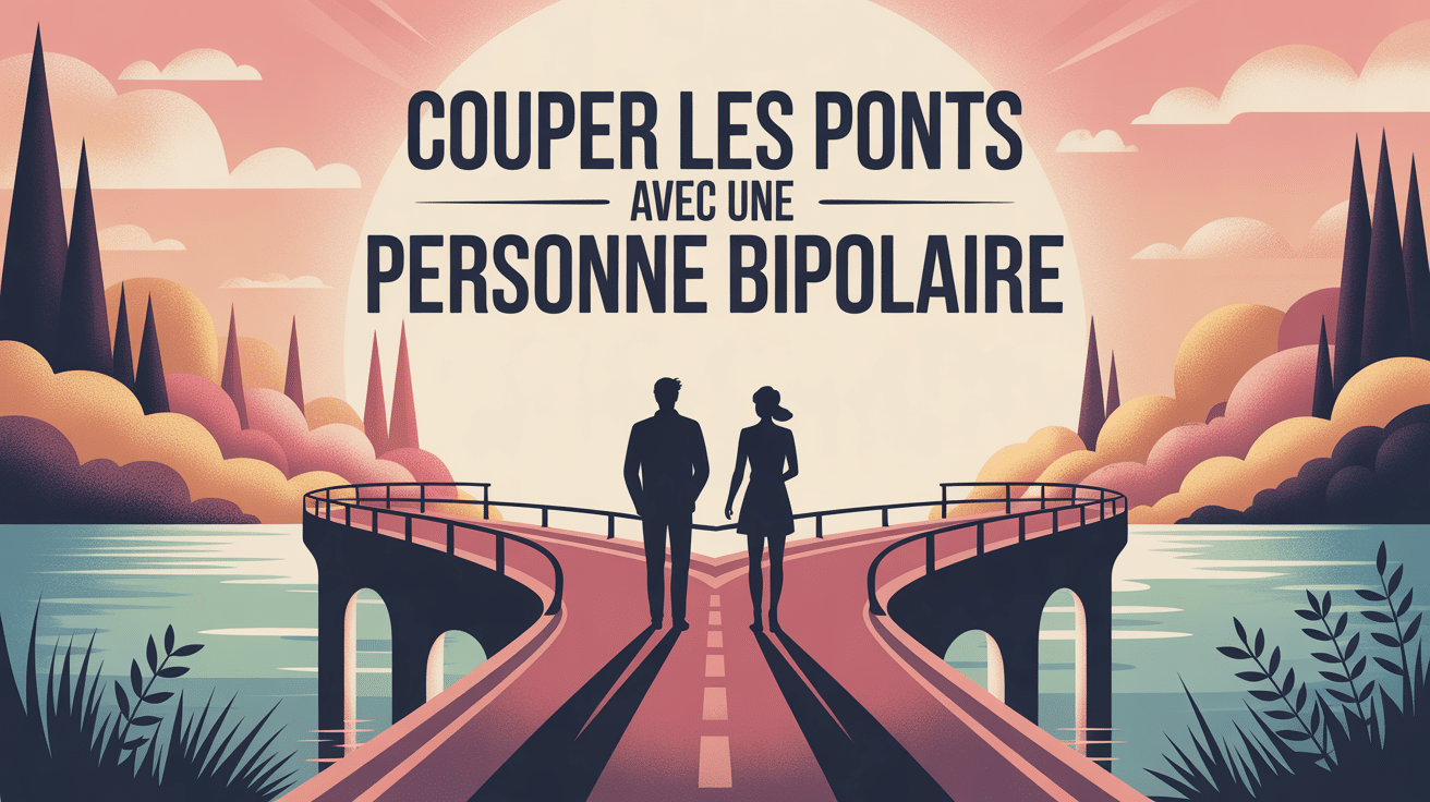 illustration route sinueuse deux silhouettes separation personne bipolaire