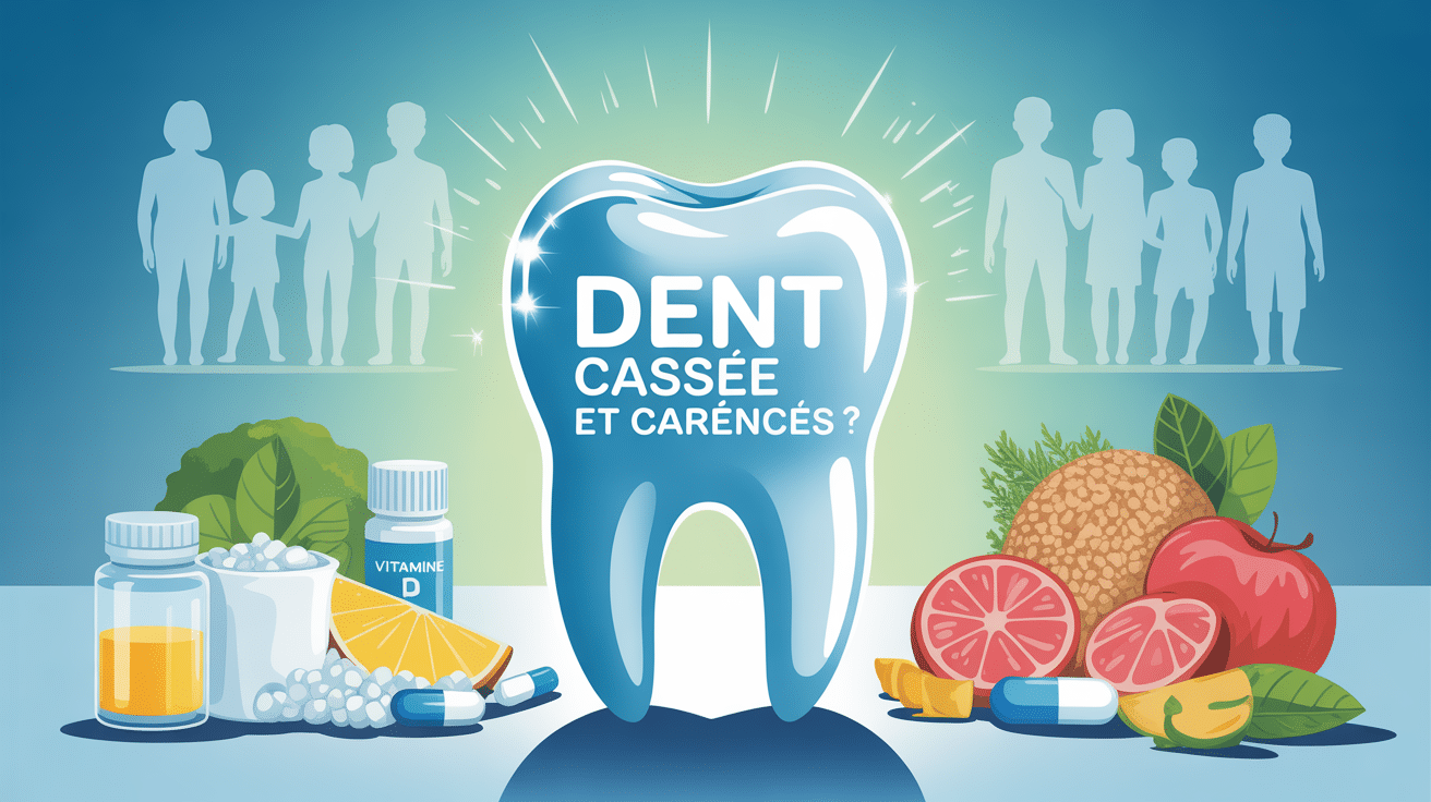 Illustration dent cassée carences vitamines calcium