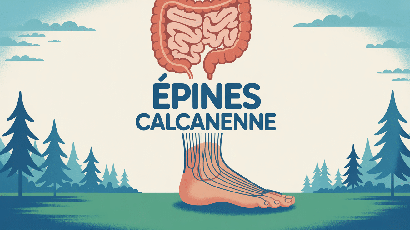 illustration epine calcaneenne schema pied foie intestins