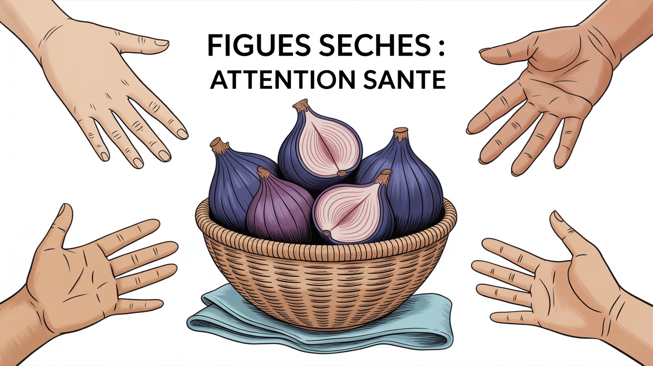 Bol figues sèches mains illustration titre santé