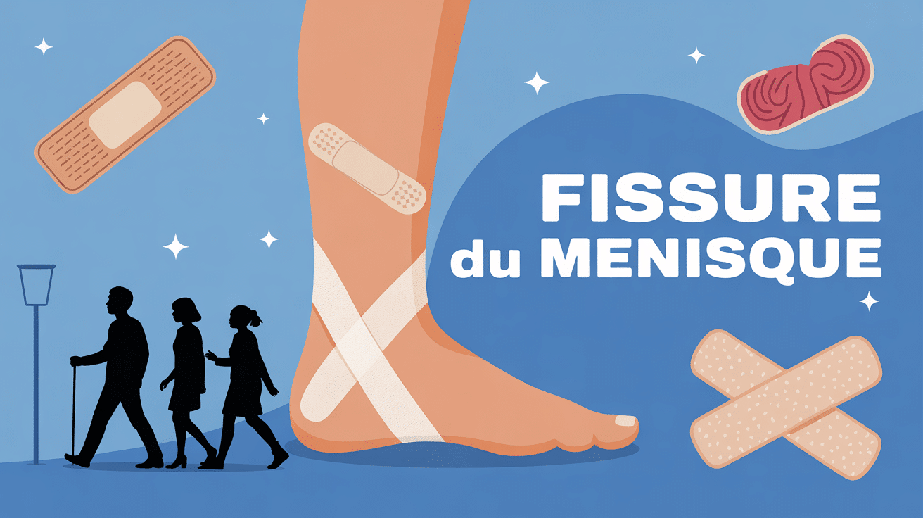 genou fissure menisque bandage conseils marche