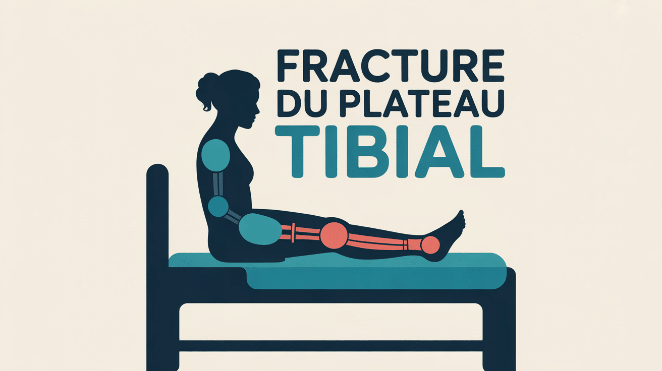 silhouette sur lit medical jambe fracture plateau tibial bequilles