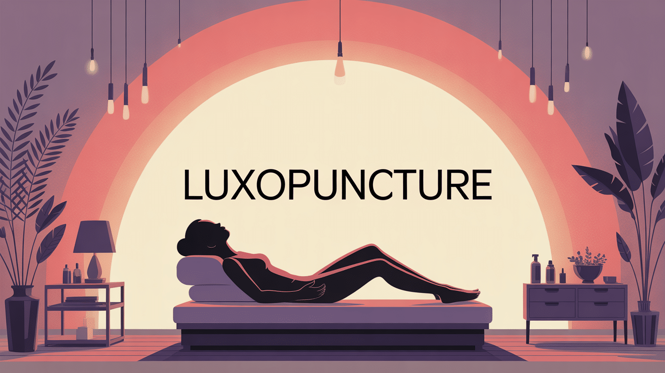 Personne relaxée sous lumière luxopuncture