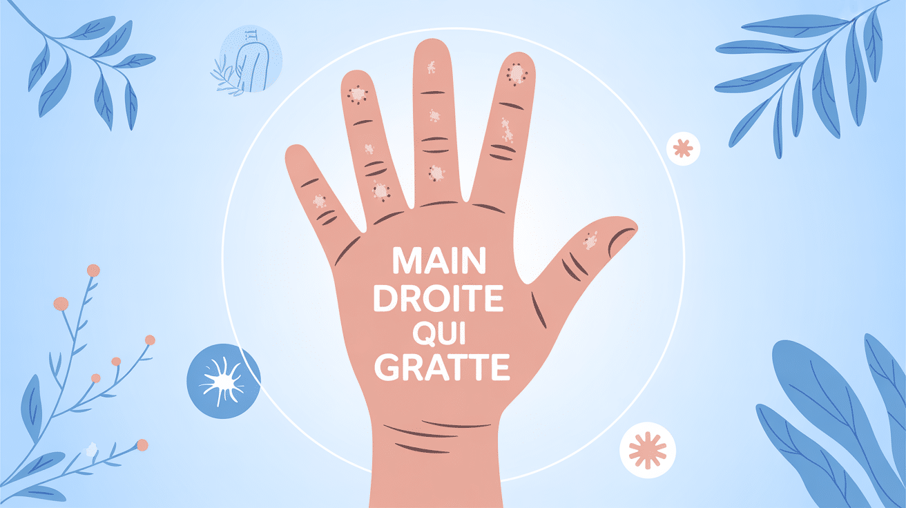 main droite qui gratte avec rougeurs