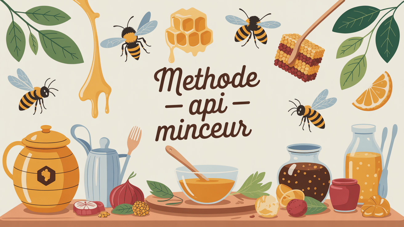 illustration methode api minceur produits ruche table cuisine