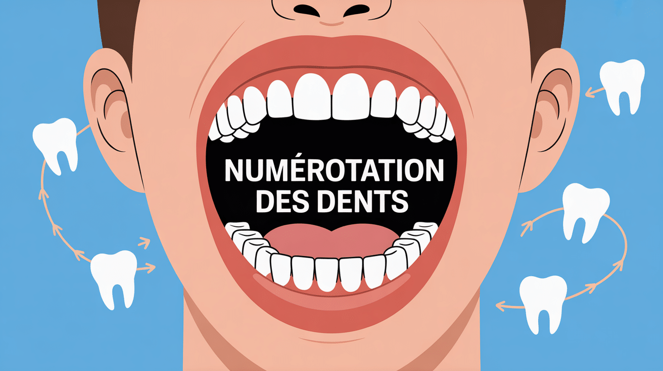 Illustration numérotation des dents schematic bouche