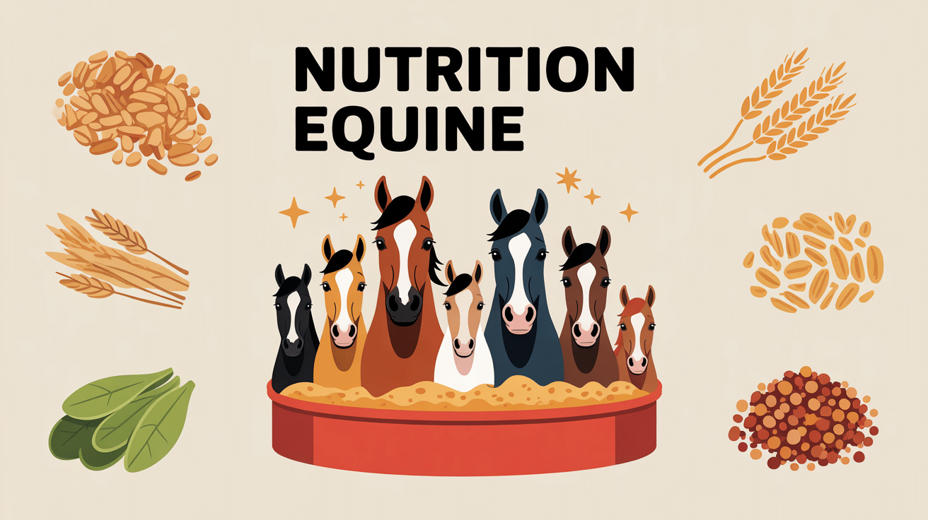 illustration nutrition equine chevaux aliments