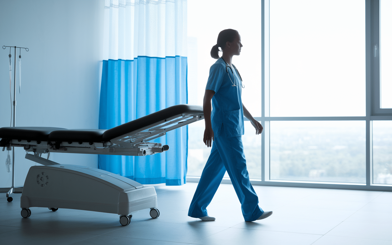 marcher avec sonde JJ en milieu médical