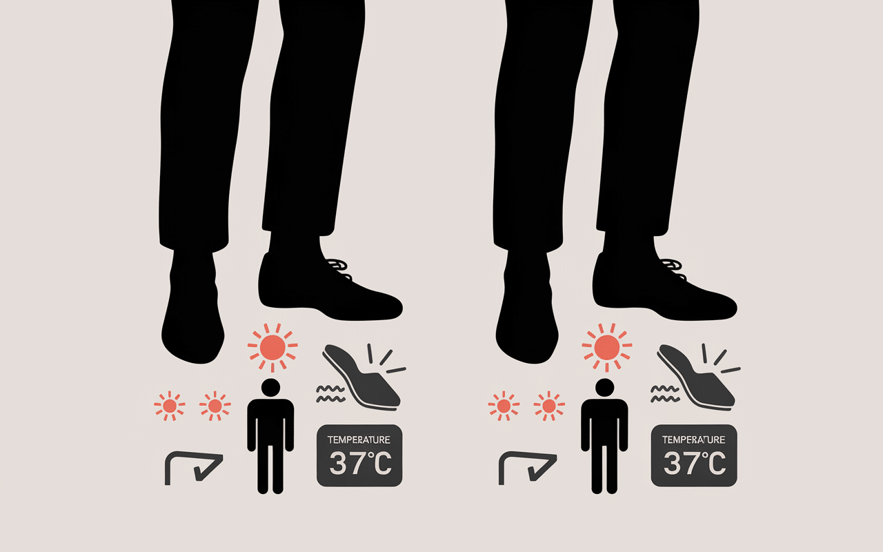 pourquoi pieds qui brulent chaussures chaleur