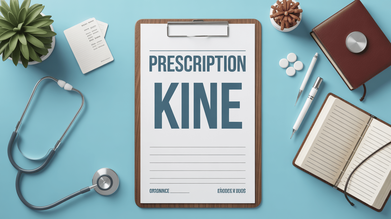 prescription kine modele conforme sur bureau medical