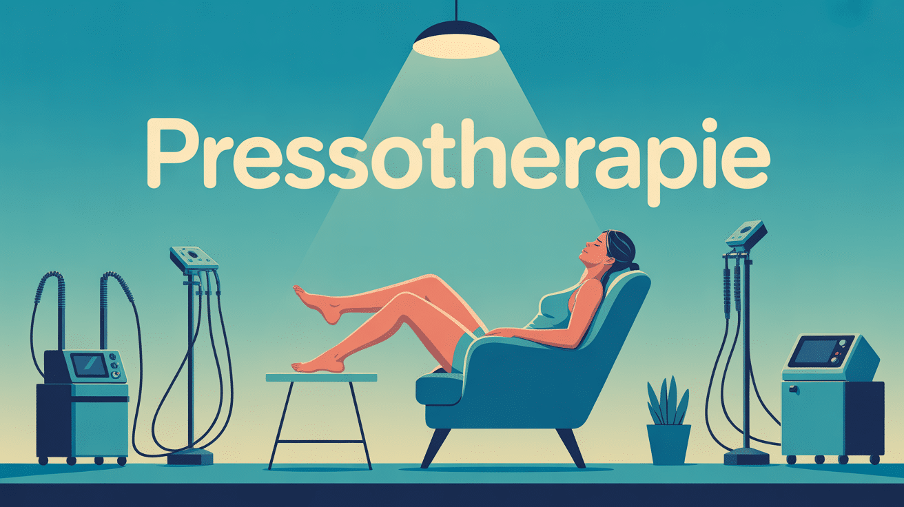 silhouettes stylisees jambes fauteuil et appareil pressotherapie