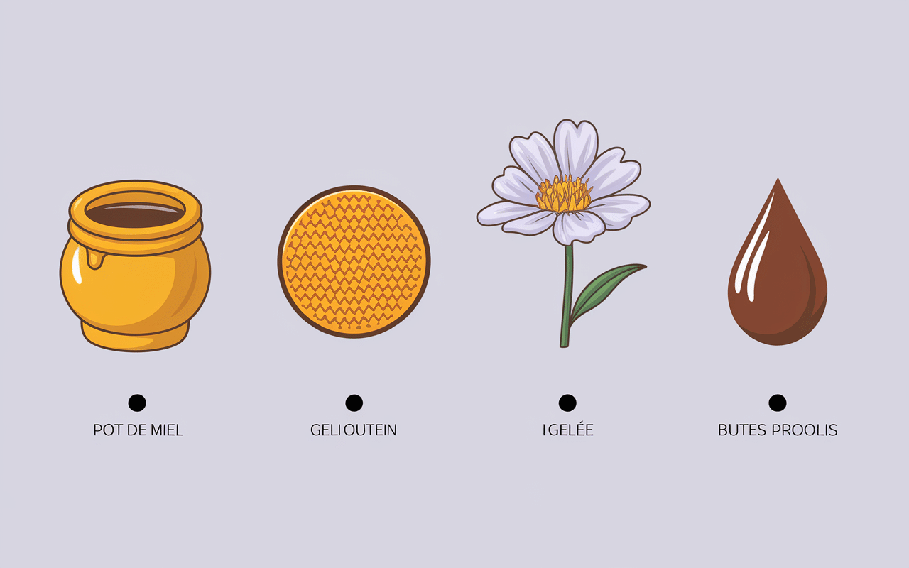 miel pollen gelee royale propolis method api