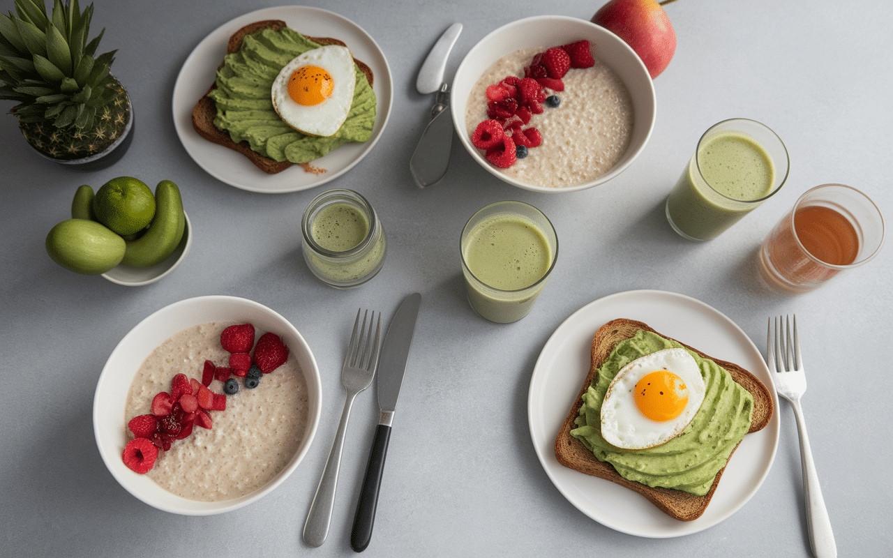 smoothie porridge toast avocat oeuf préparation cuisine