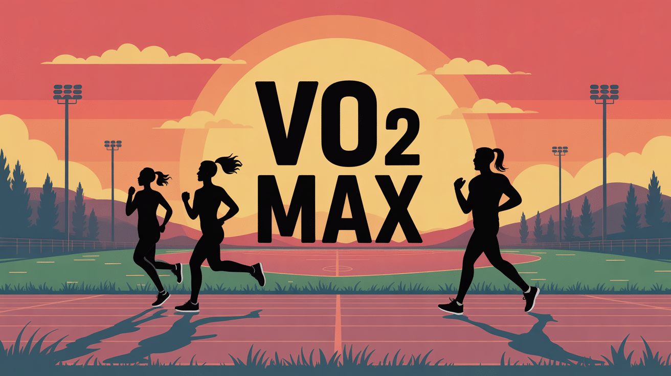 Personnes courant et marchant, coeur stylisé, VO2 max grand titre