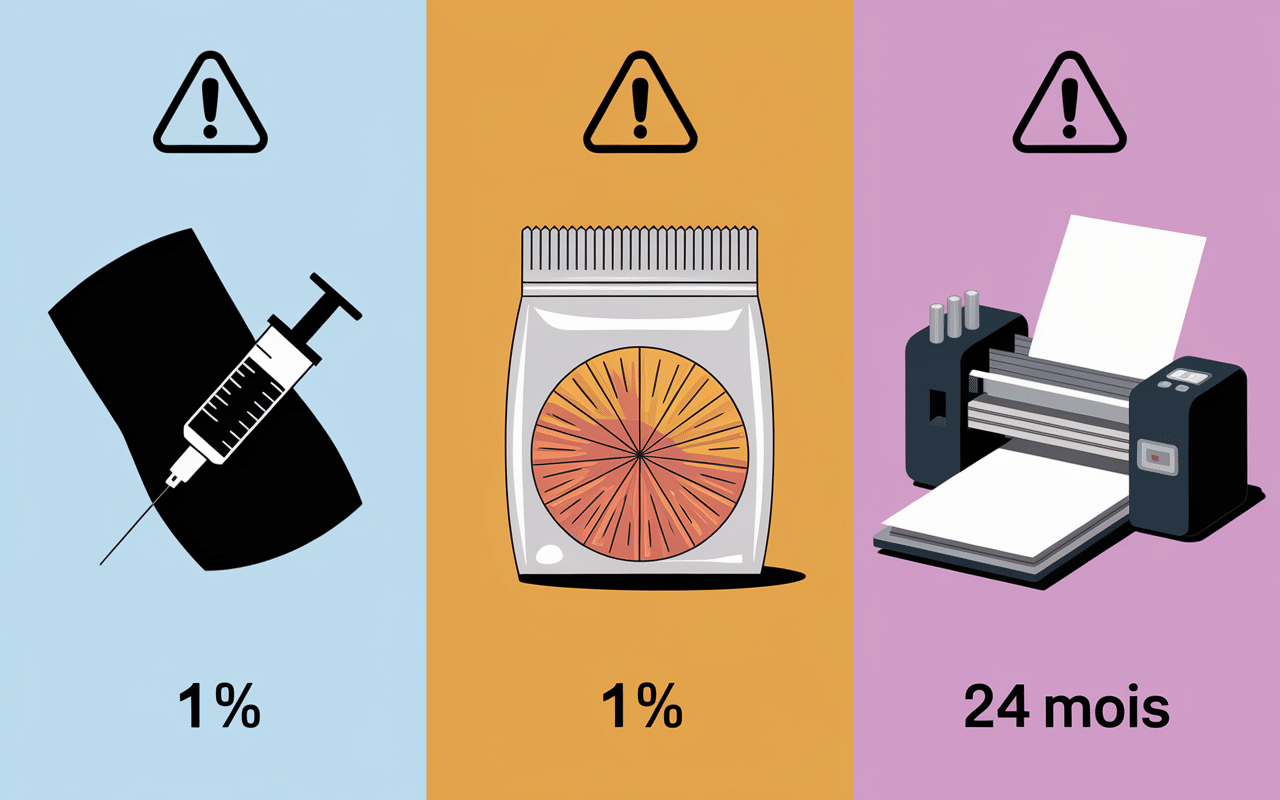Comparatif risques acide polylactique injection emballage 3D