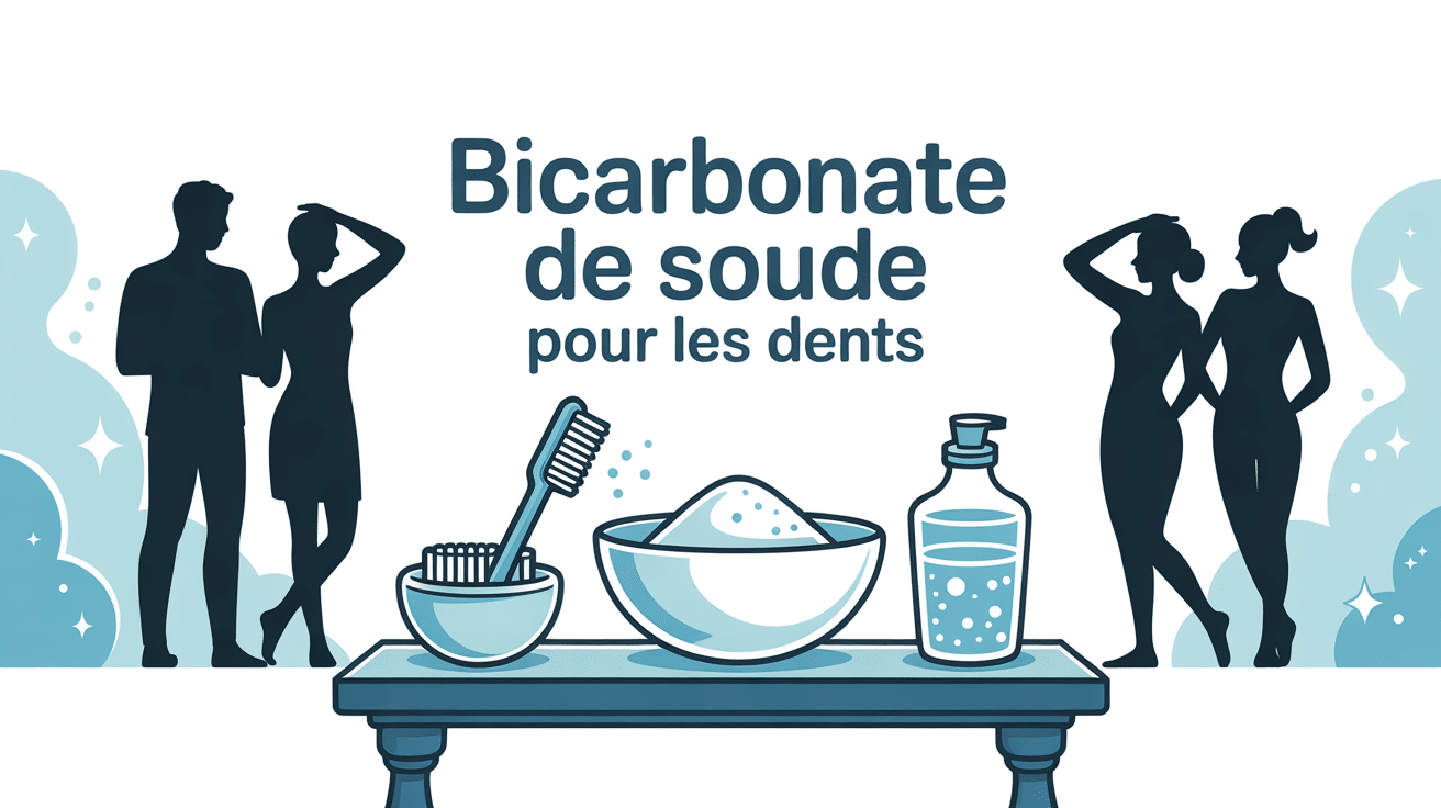 bicarbonate de soude dents salle de bain illustration