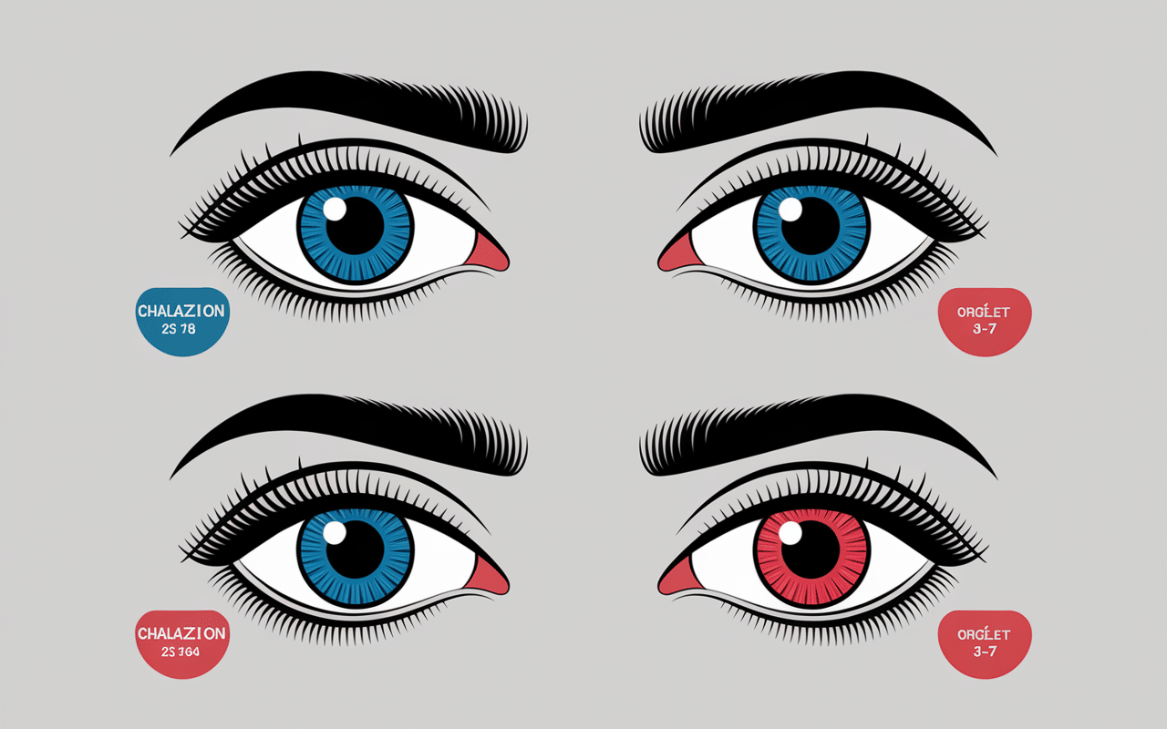 différence chalazion orgelet bosse bouton rouge