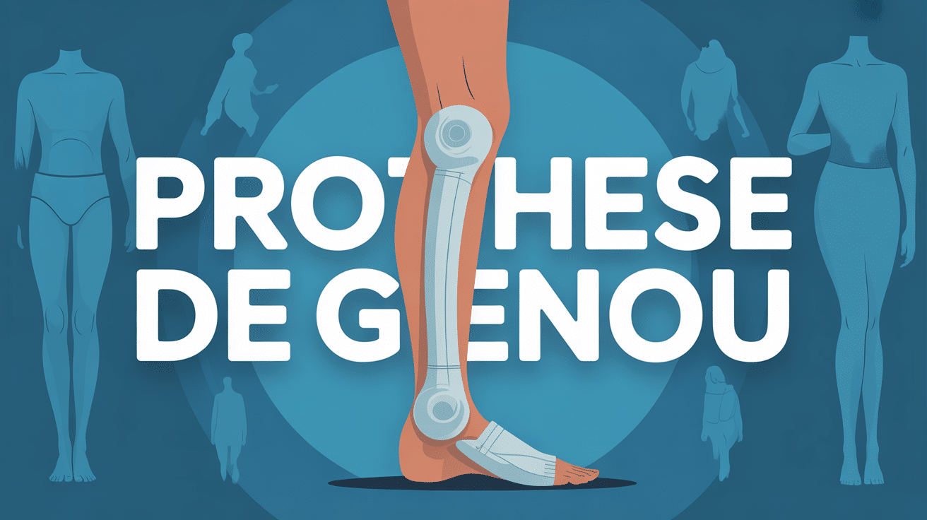 vue stylisee prothese genou fond medical