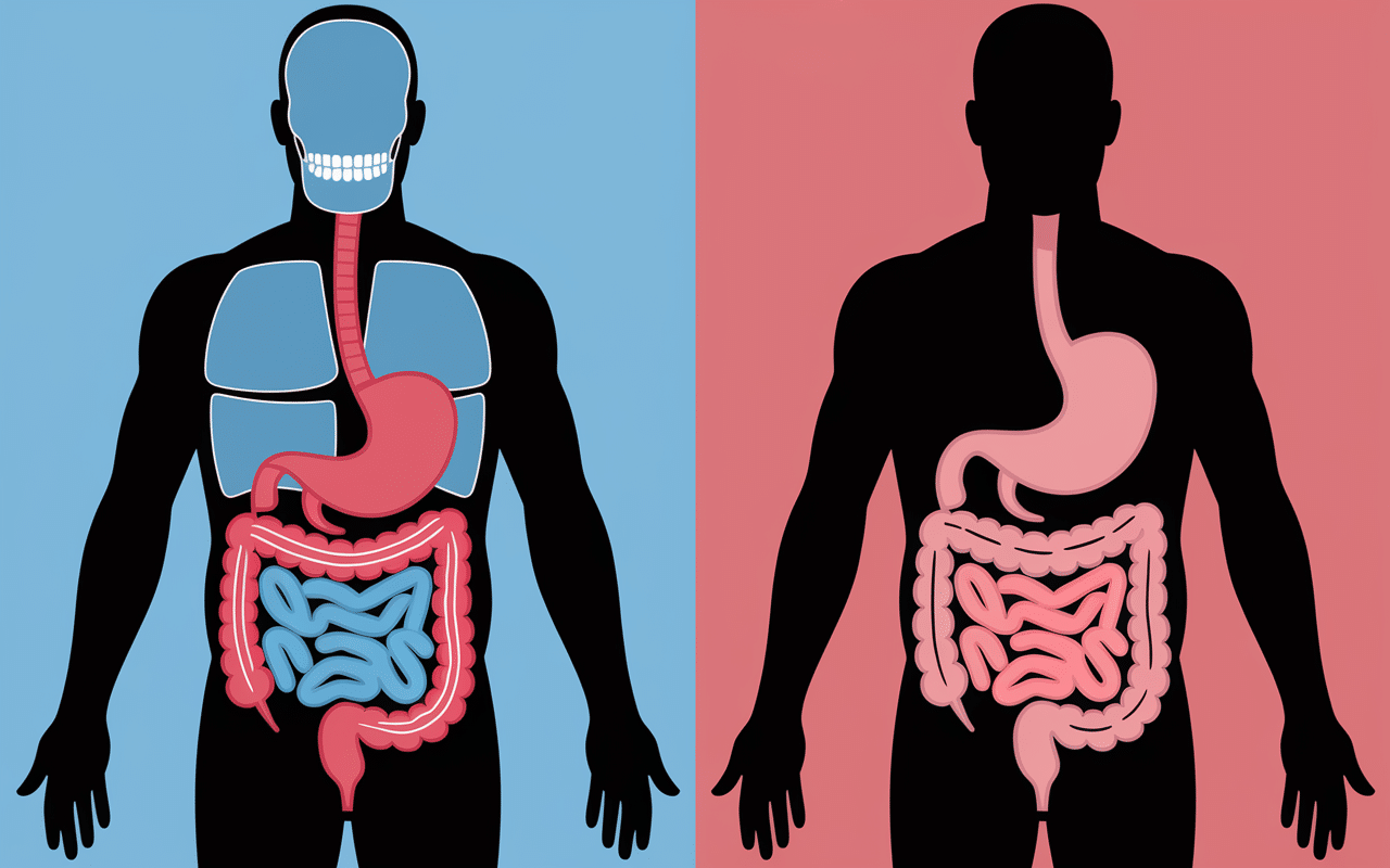 Schéma digestif diverticules gestion alimentaire sardines