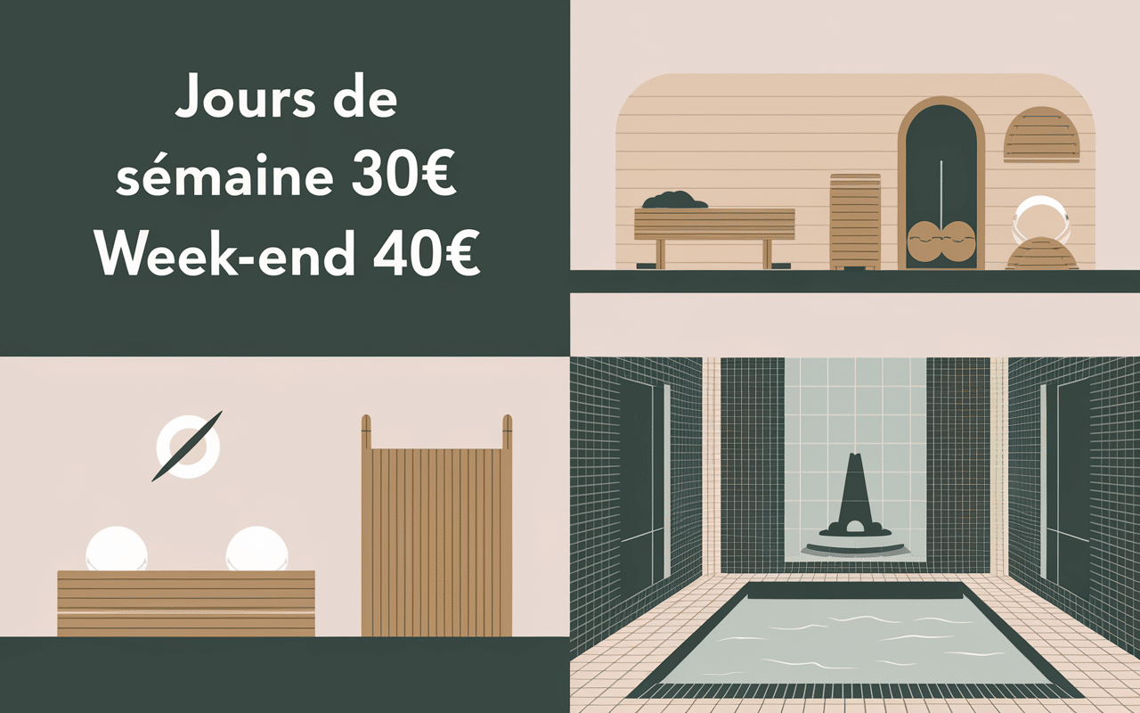 Tableau tarifs demi-journee spa Vichy semaine et week-end