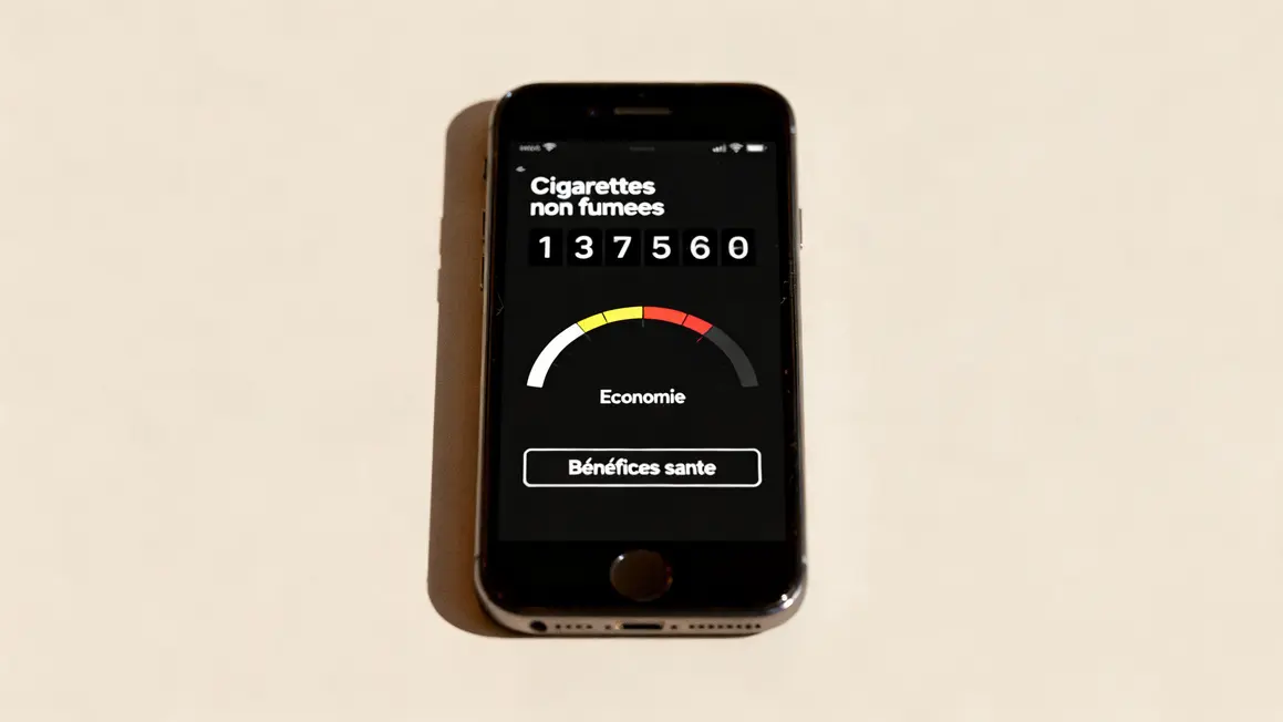 Interface suivi arrêt tabac économies bénéfices santé