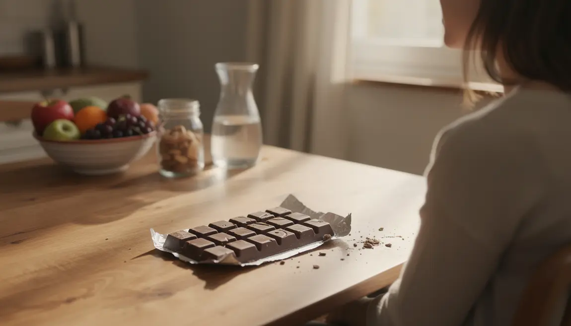 Tablette chocolat noir ambiance chaleureuse et saine