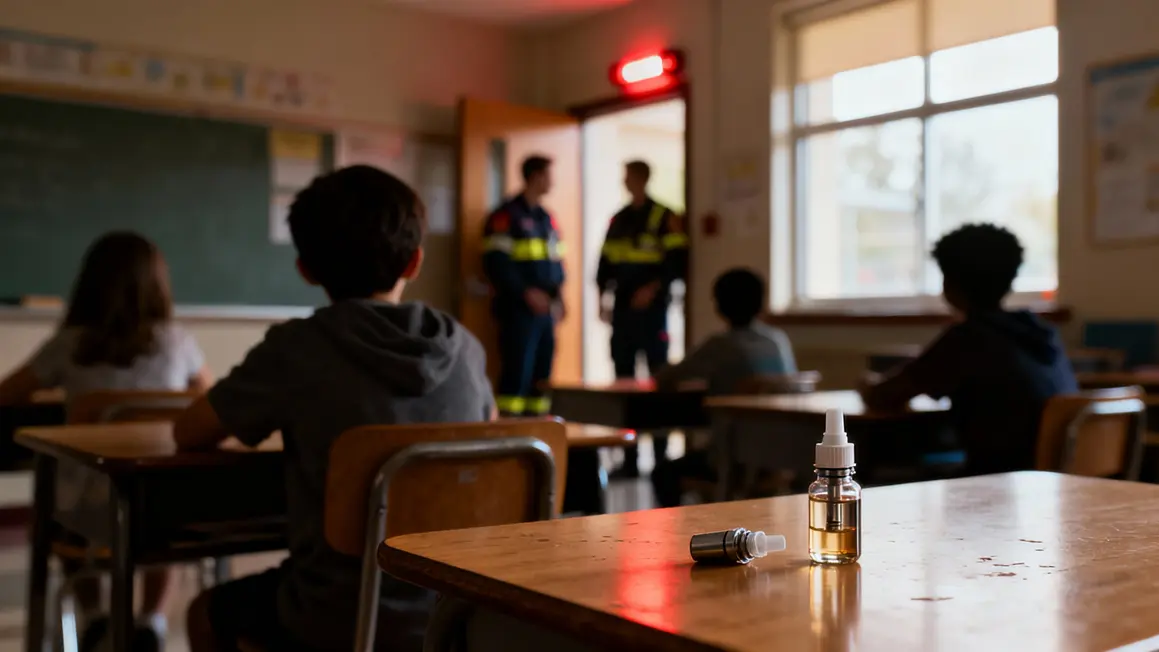 salle classe flacon e-liquide enfants urgence