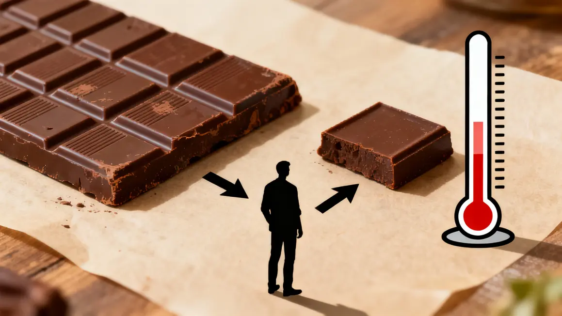 Comparaison tablette et carre de chocolat thermogenese
