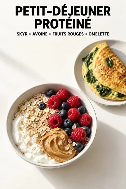 Recette riche en proteine musculation au petit-déjeuner : skyr, avoine et fruits rouges