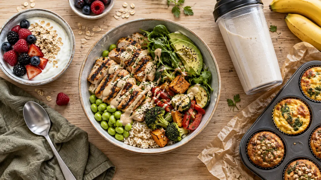 Recette riche en proteine musculation : bowl poulet et edamame
